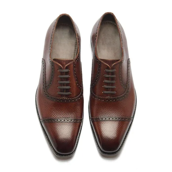 Bemer-X Quarter Brogue Oxford - Horween Hatch-grain  Hand Welted