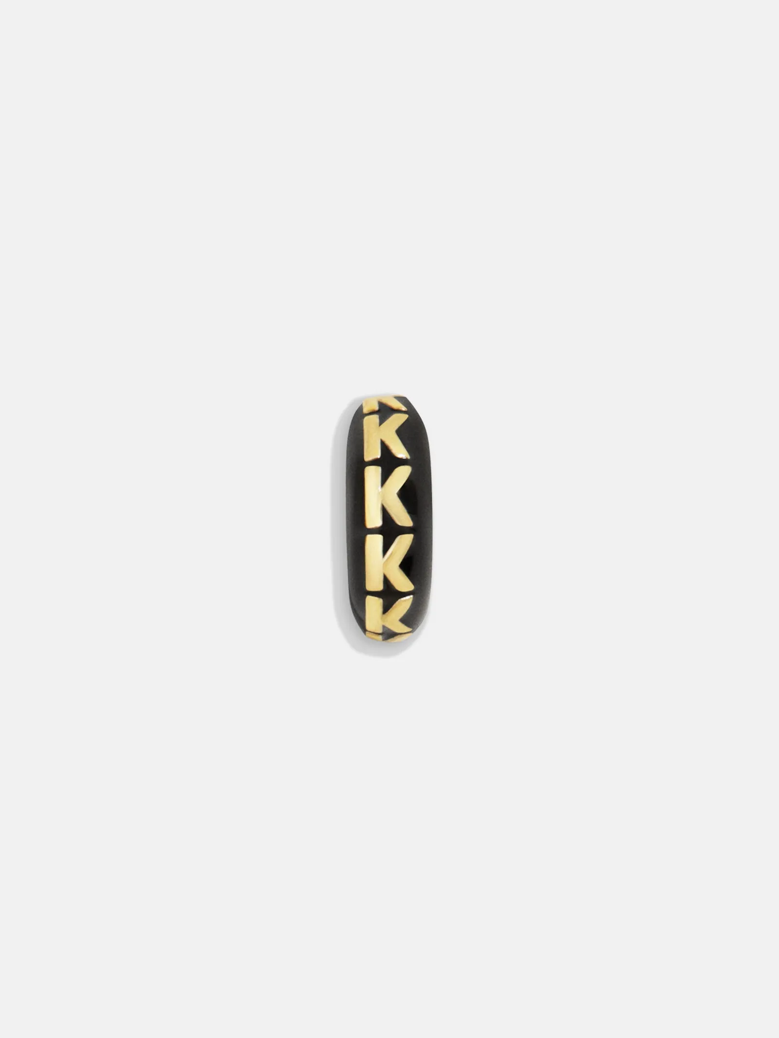 Black Initial Bead Charm - K