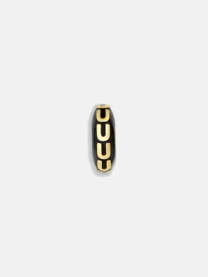 Black Initial Bead Charm - U