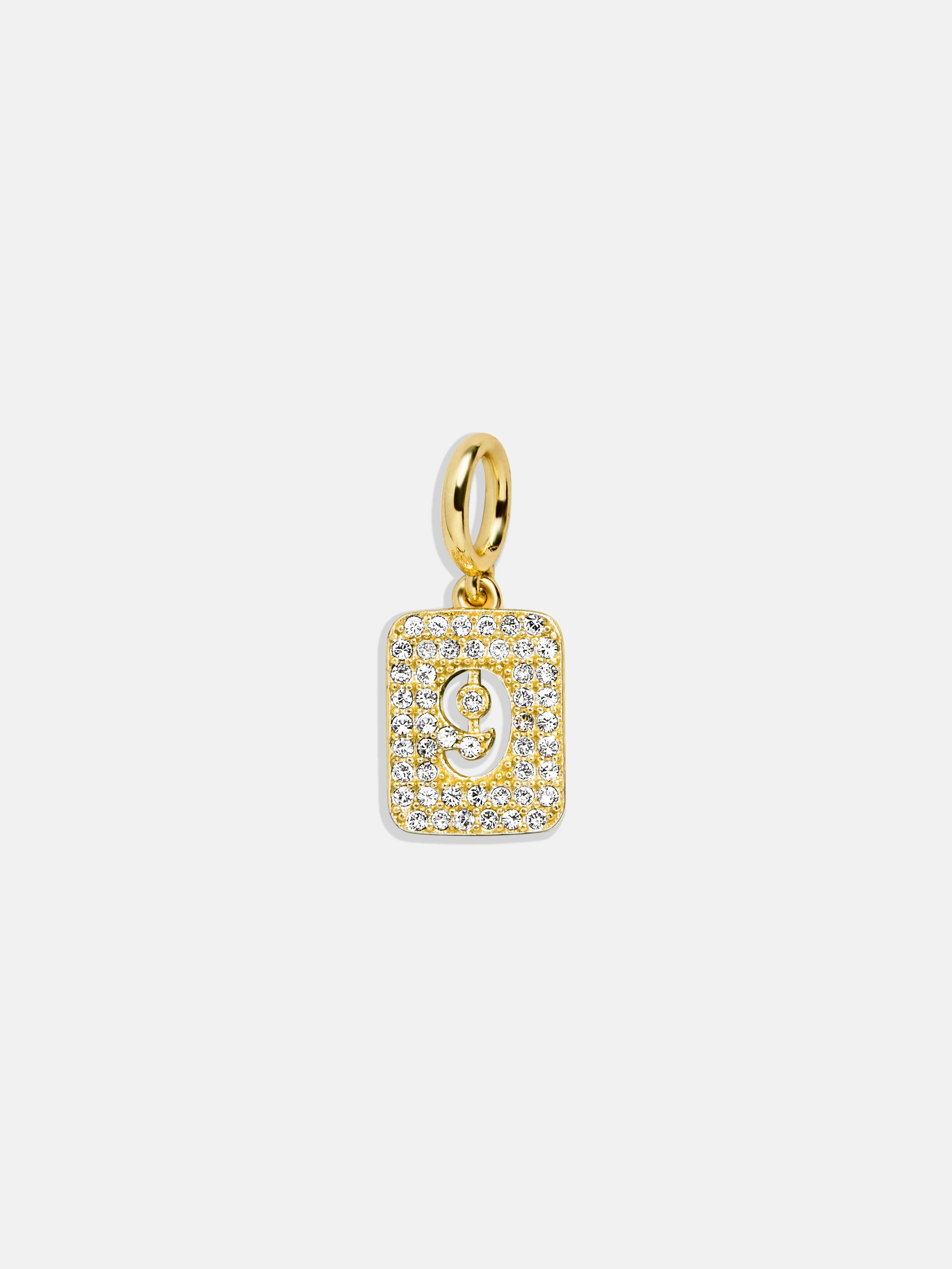 Block Pavé Number Cluster Charm - 9