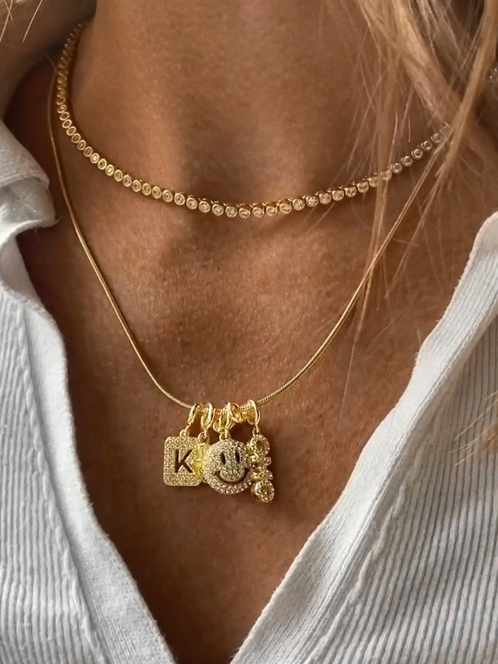 Block Pavé Number Cluster Charm - 9