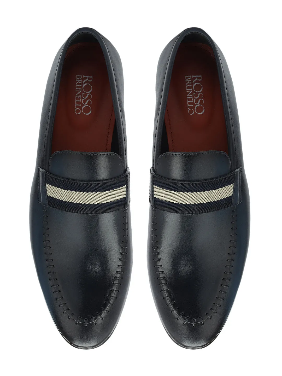 Blue Loafers With Contrast Panel