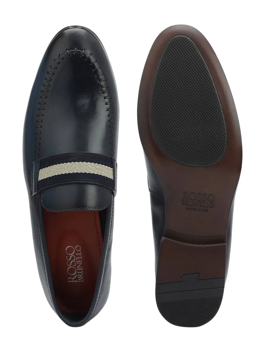 Blue Loafers With Contrast Panel