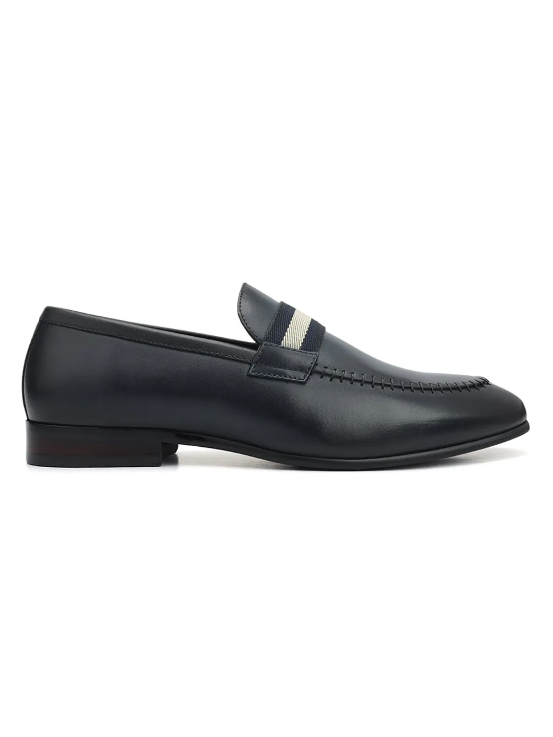 Blue Loafers With Contrast Panel