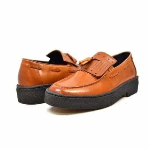 British Walkers Playboy Cruise Men's Cognac Leather Slip On