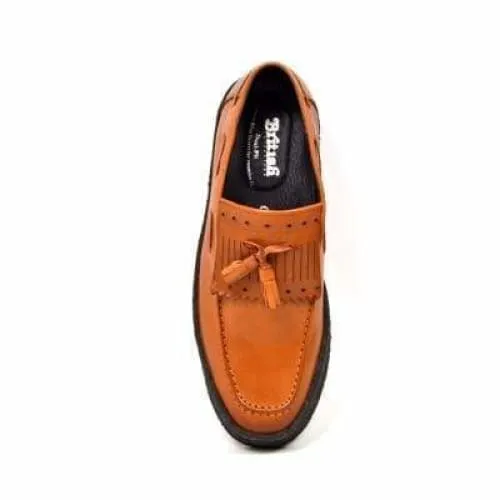 British Walkers Playboy Cruise Men's Cognac Leather Slip On