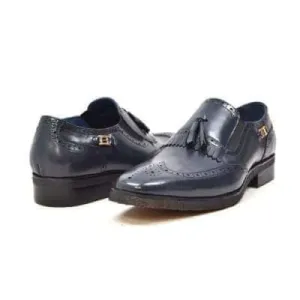 British Walkers Rick Men's Navy Leather Slip On