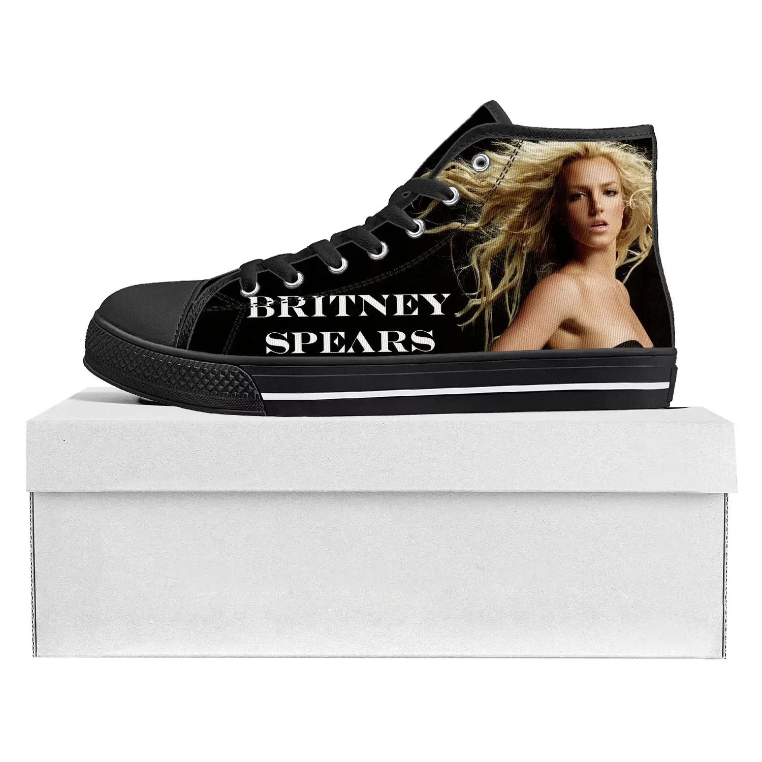 Britney Spears Custom High-Top Canvas Sneakers | Iconic Pop Star Shoes for Men, Women, and Teens