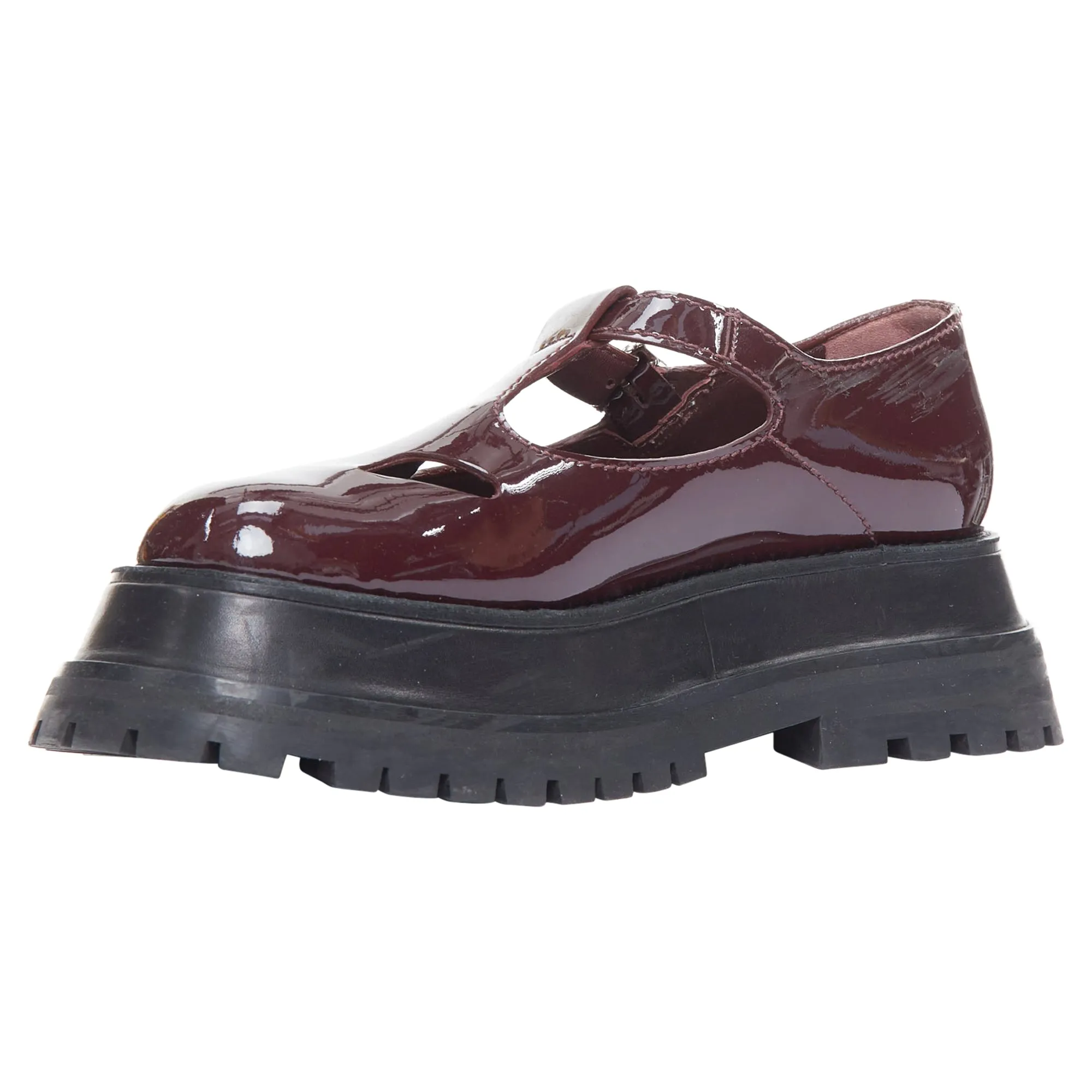 Burberry Aldwych Star Patent Maryjane Platform Shoes