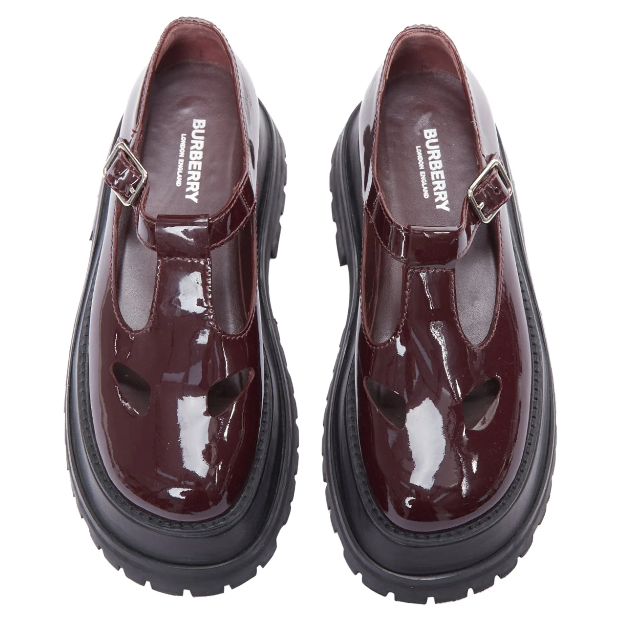 Burberry Aldwych Star Patent Maryjane Platform Shoes