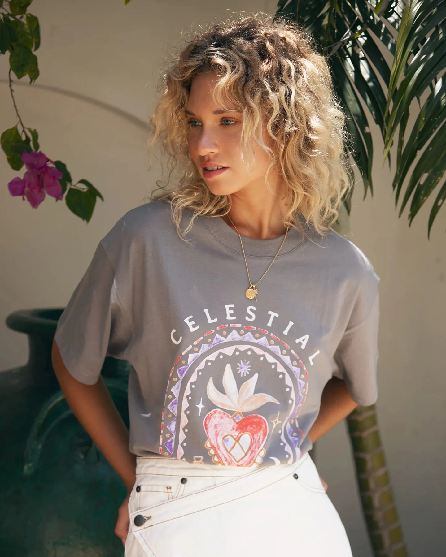 Celestial Oversized Tee Charcoal