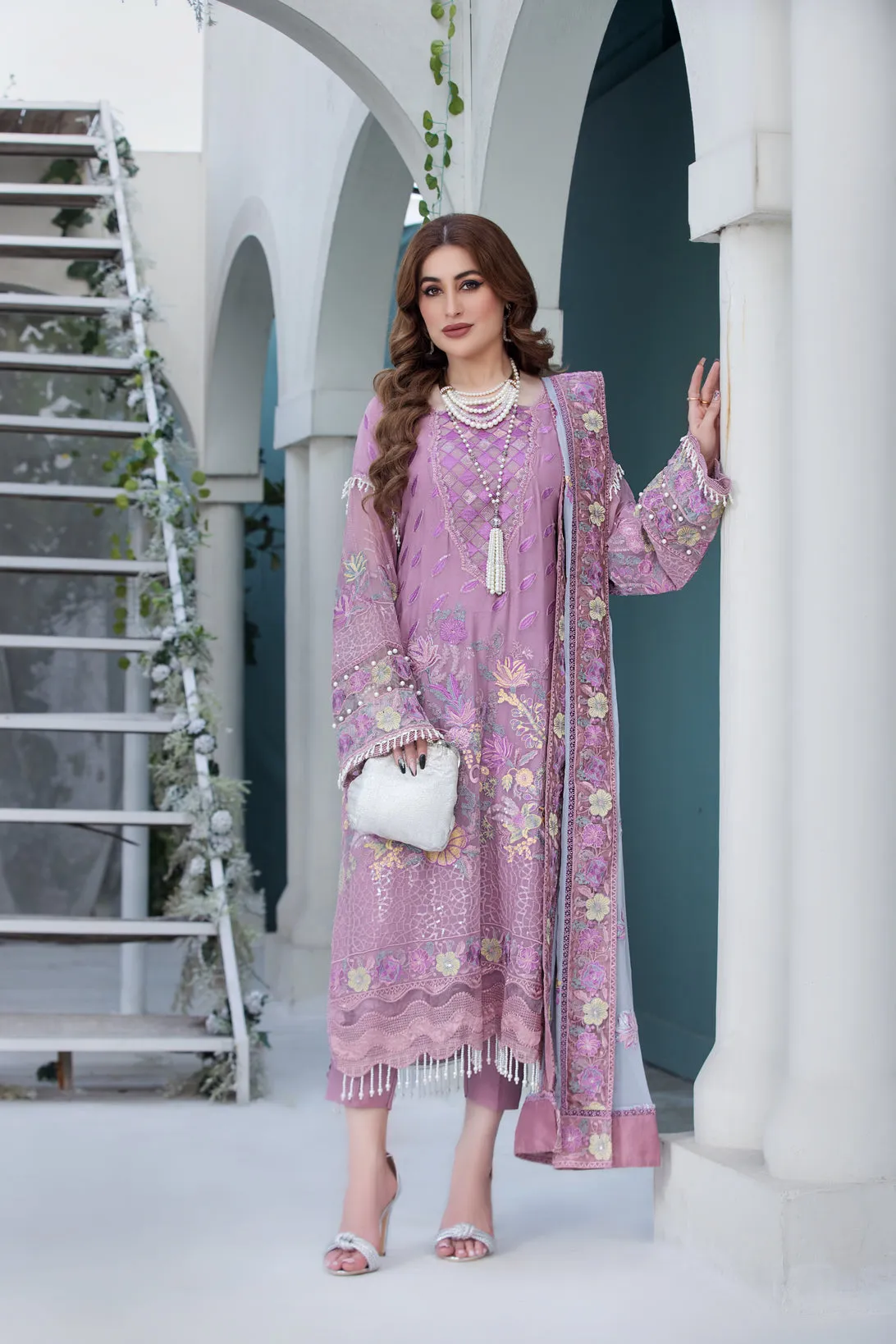 CHIFFON EMBROIDERED FORMAL DRESS BY ALEEZAY 14