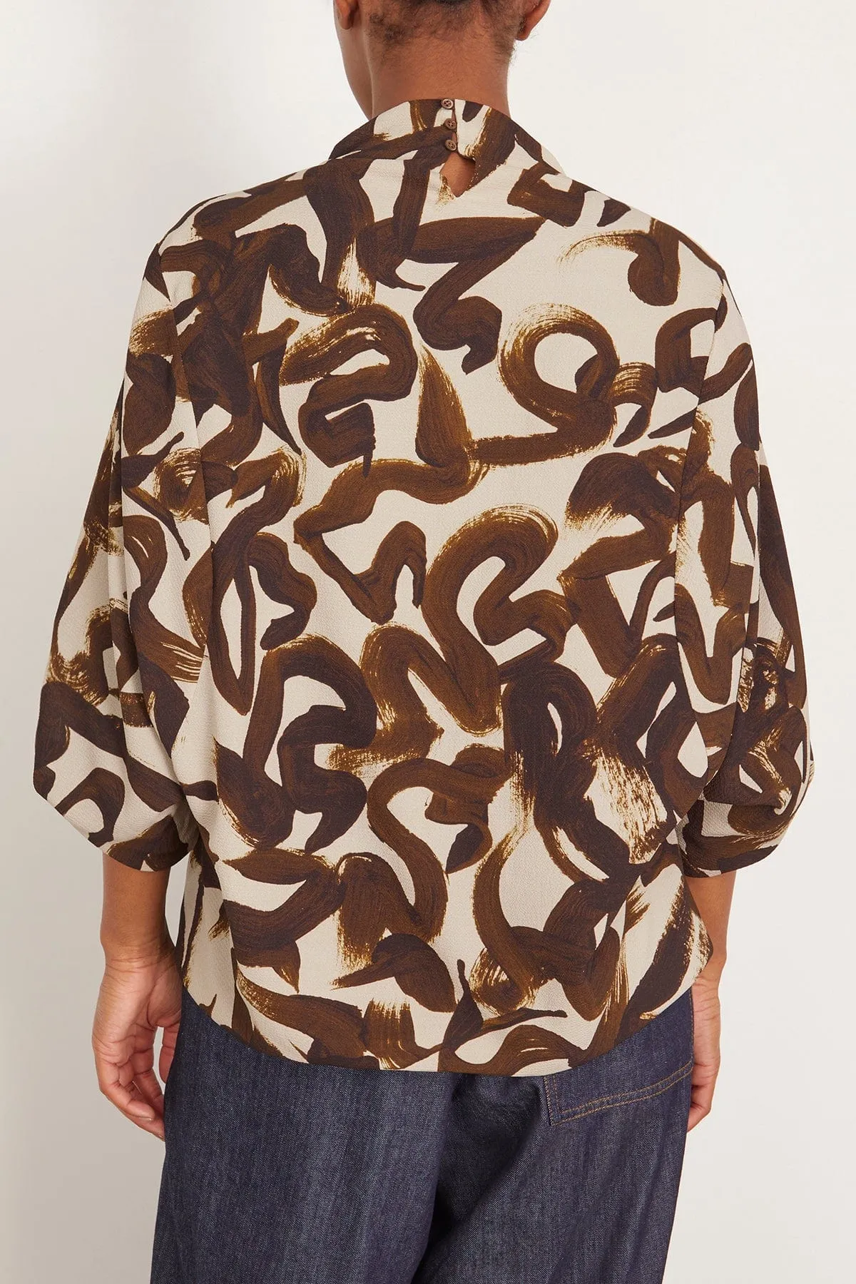 Clari Printed Shirt in Brown