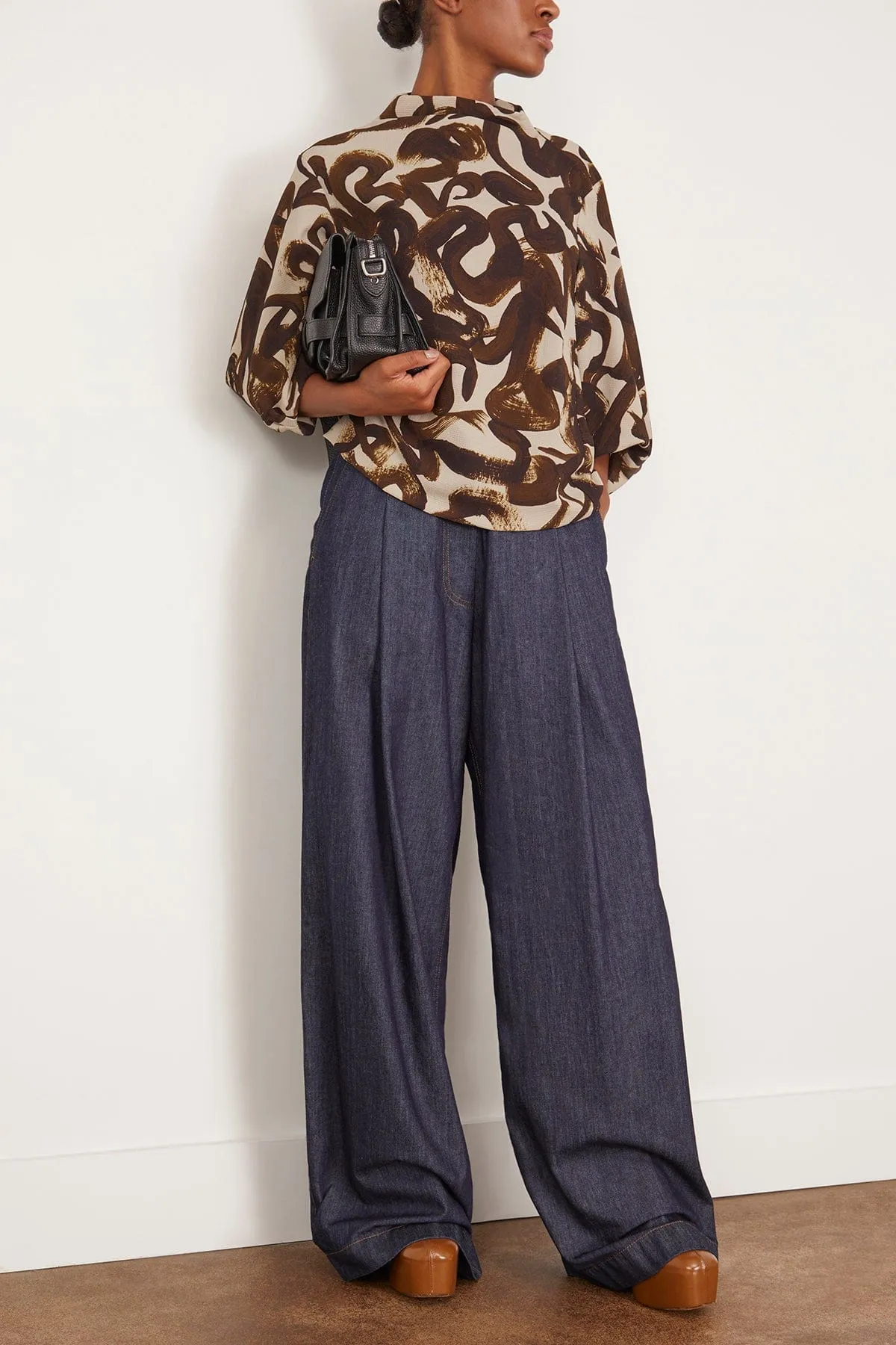 Clari Printed Shirt in Brown