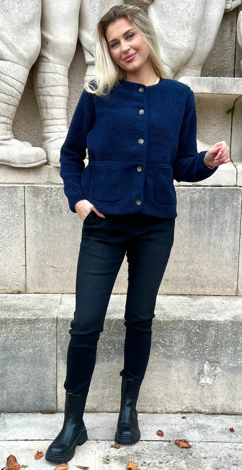 Darla teddy cardigan navy