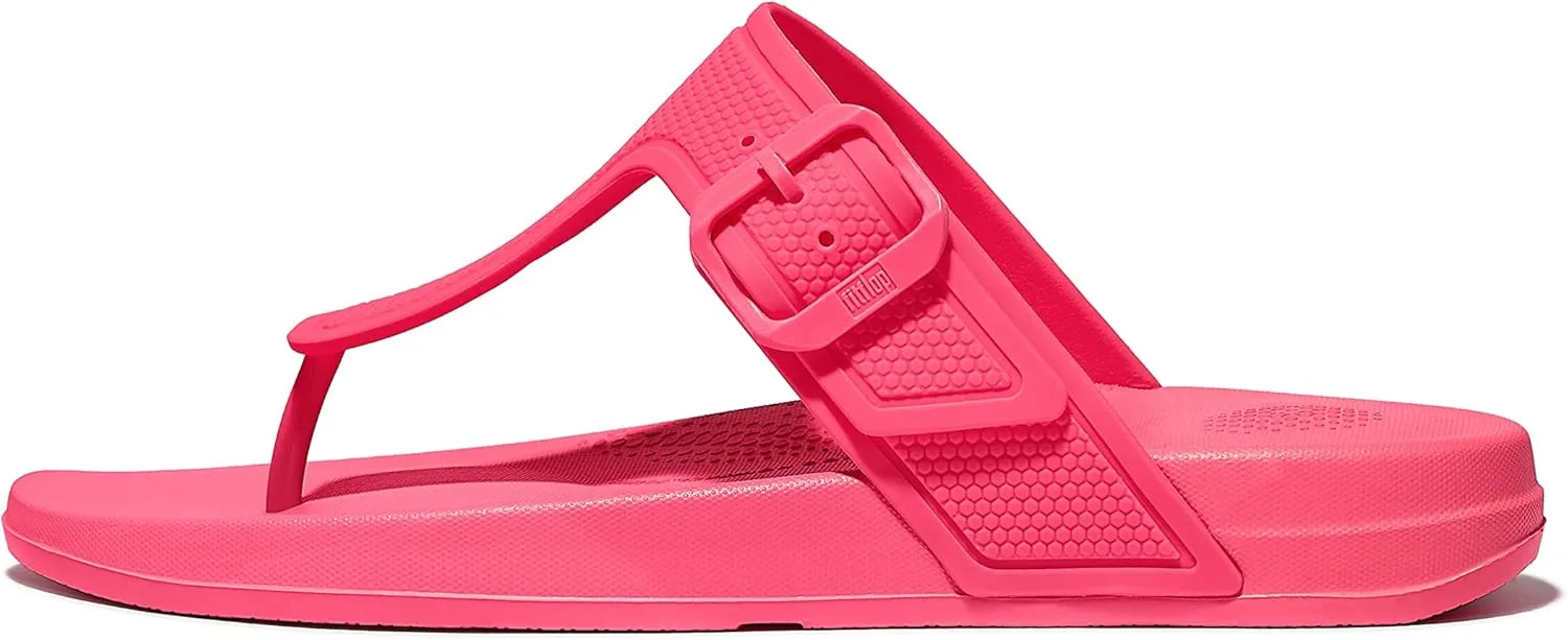 FitFlop Women's Iqushion Iridescent Adjustable Buckle Flip-Flops Wedge Sandal