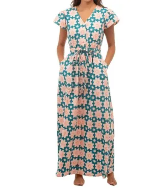 Flutter Sleeve Maxi Dress In Multi Floral | Multi Floral