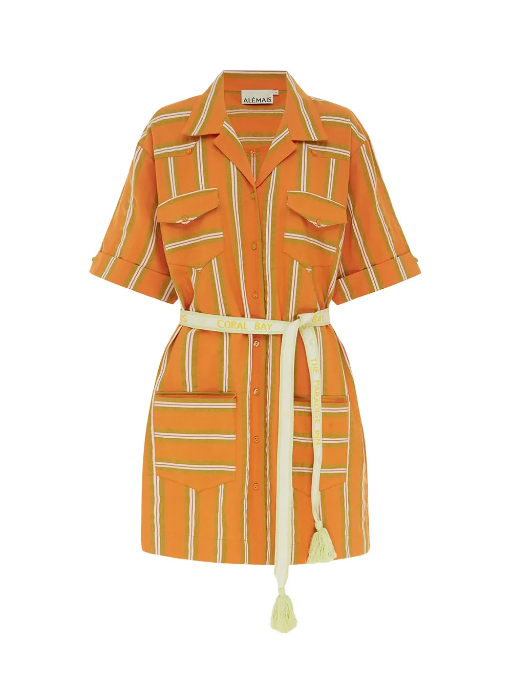 Gina Stripe Mini Dress (Tangerine)