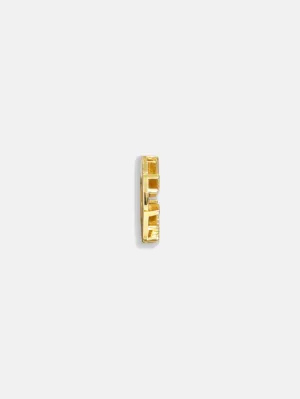 Gold Initial Bead Charm - F