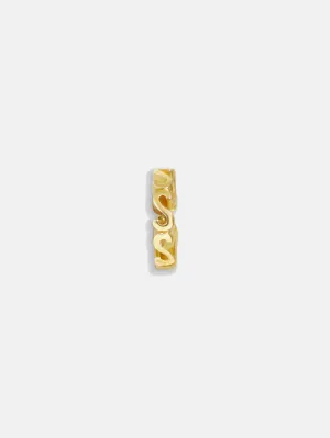 Gold Initial Bead Charm - S