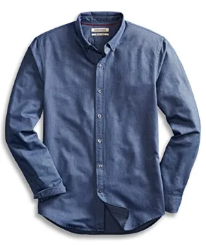 Goodthreads Men's Slim-Fit Long-Sleeve Solid Oxford Shirt, Indigo, Medium