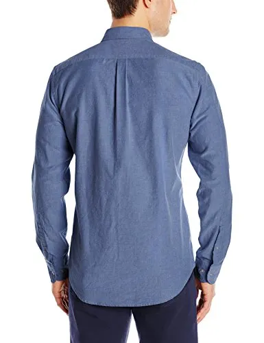 Goodthreads Men's Slim-Fit Long-Sleeve Solid Oxford Shirt, Indigo, Medium