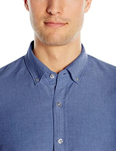 Goodthreads Men's Slim-Fit Long-Sleeve Solid Oxford Shirt, Indigo, Medium