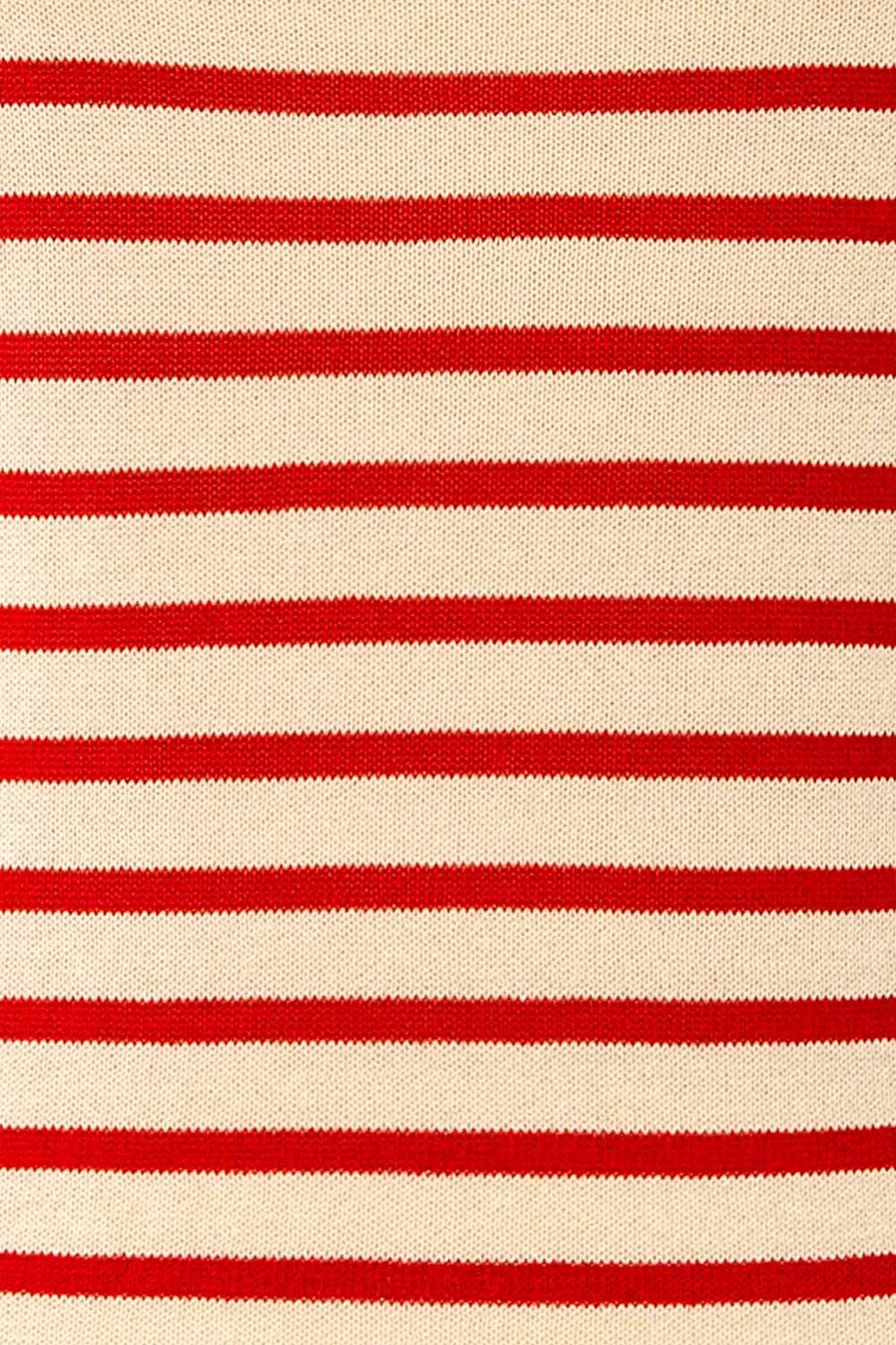 Gwanju Red | Striped Boat Neck Knit Top