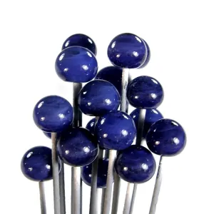 Half Hole Handmade Lampwork Glass Beads, Blueberries Shiny
