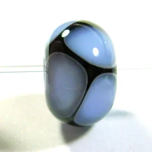 Handmade Lampwork Beads, Triangles Black Lavender Purple Shiny
