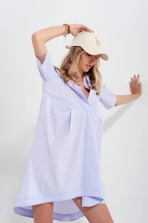 High-Low Dress With Empire Waistline In Lilac