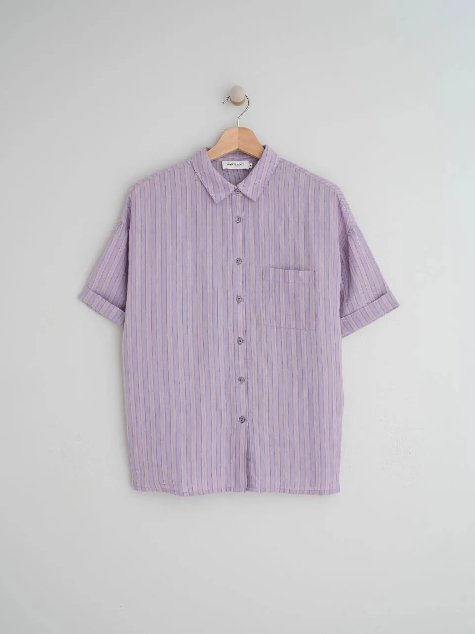 Indi & Cold Kora linen striped shirt Lilac Jasper