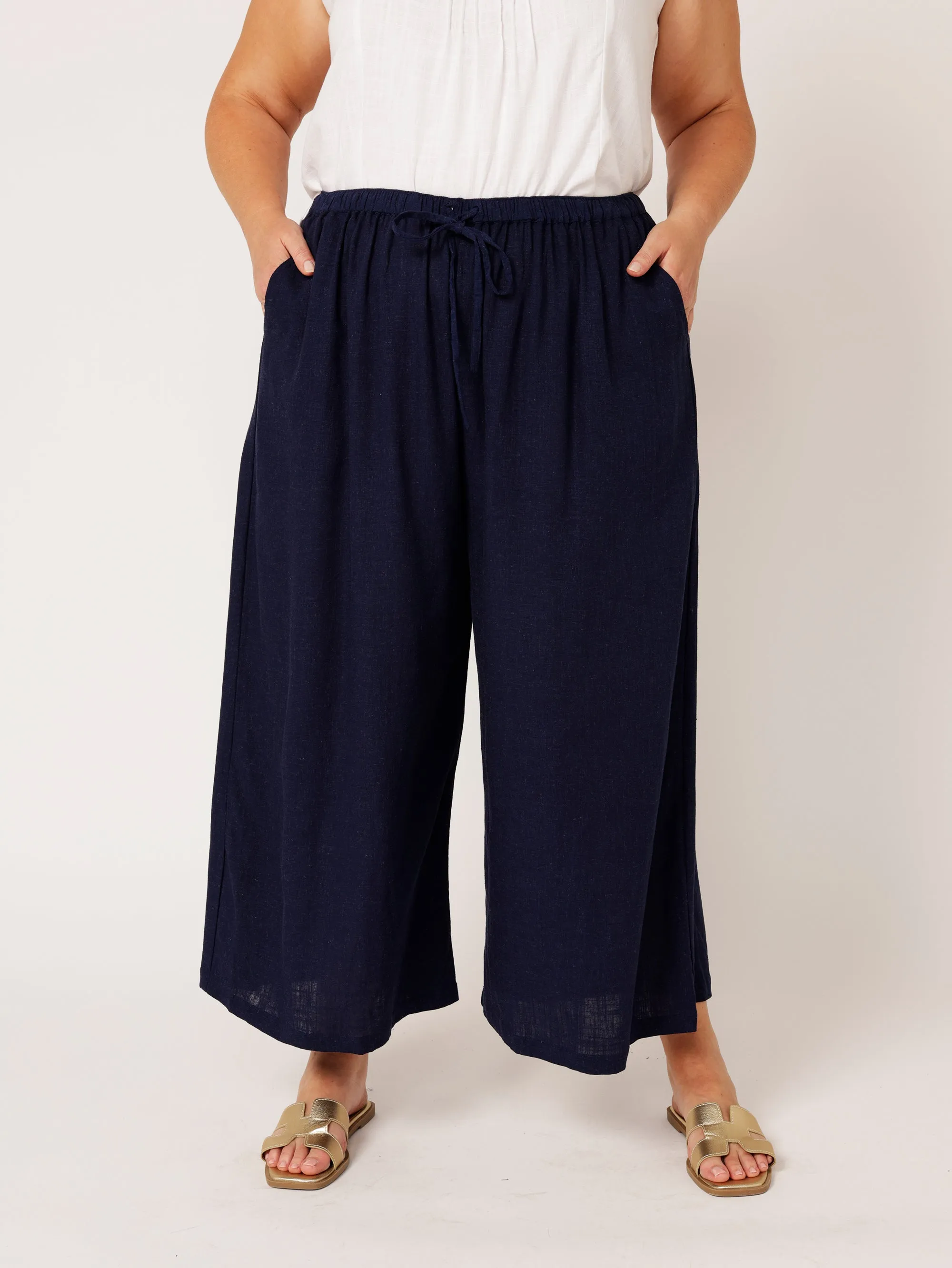 Island Pant | Navy | Linen Viscose