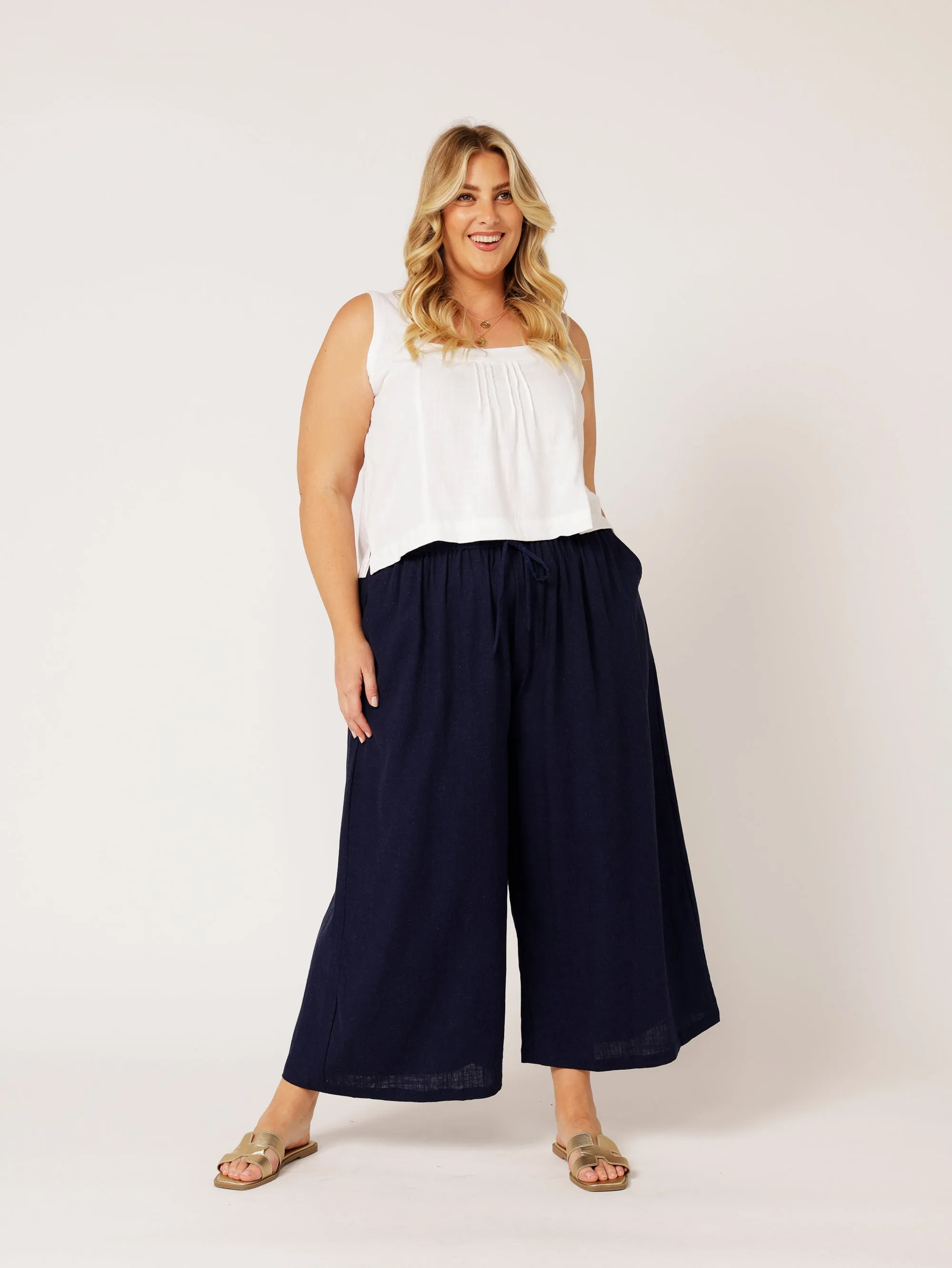 Island Pant | Navy | Linen Viscose