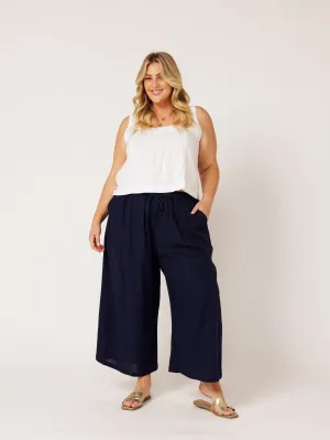 Island Pant | Navy | Linen Viscose