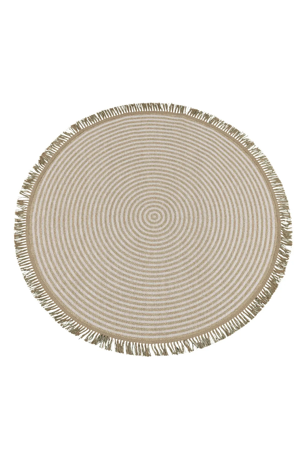 Jute Rustic Straw Look Fringed Modern Non-Slip Base Colored Woven Round Modern Rug