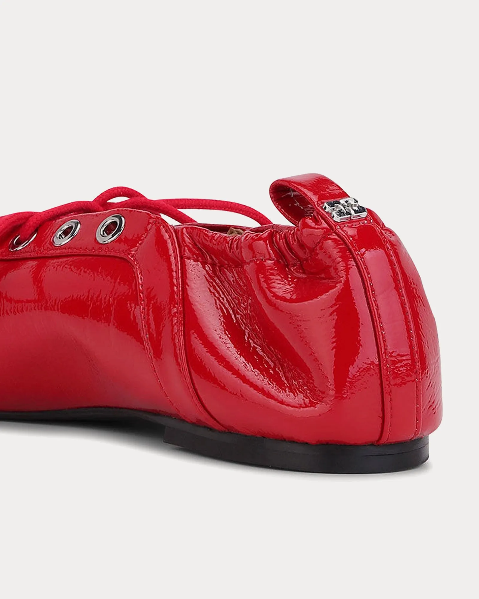 Lace Up Ballerina Racing Red Slip Ons