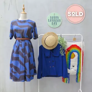 Lightning | Vintage 1960s 1970s geometric shape print dress