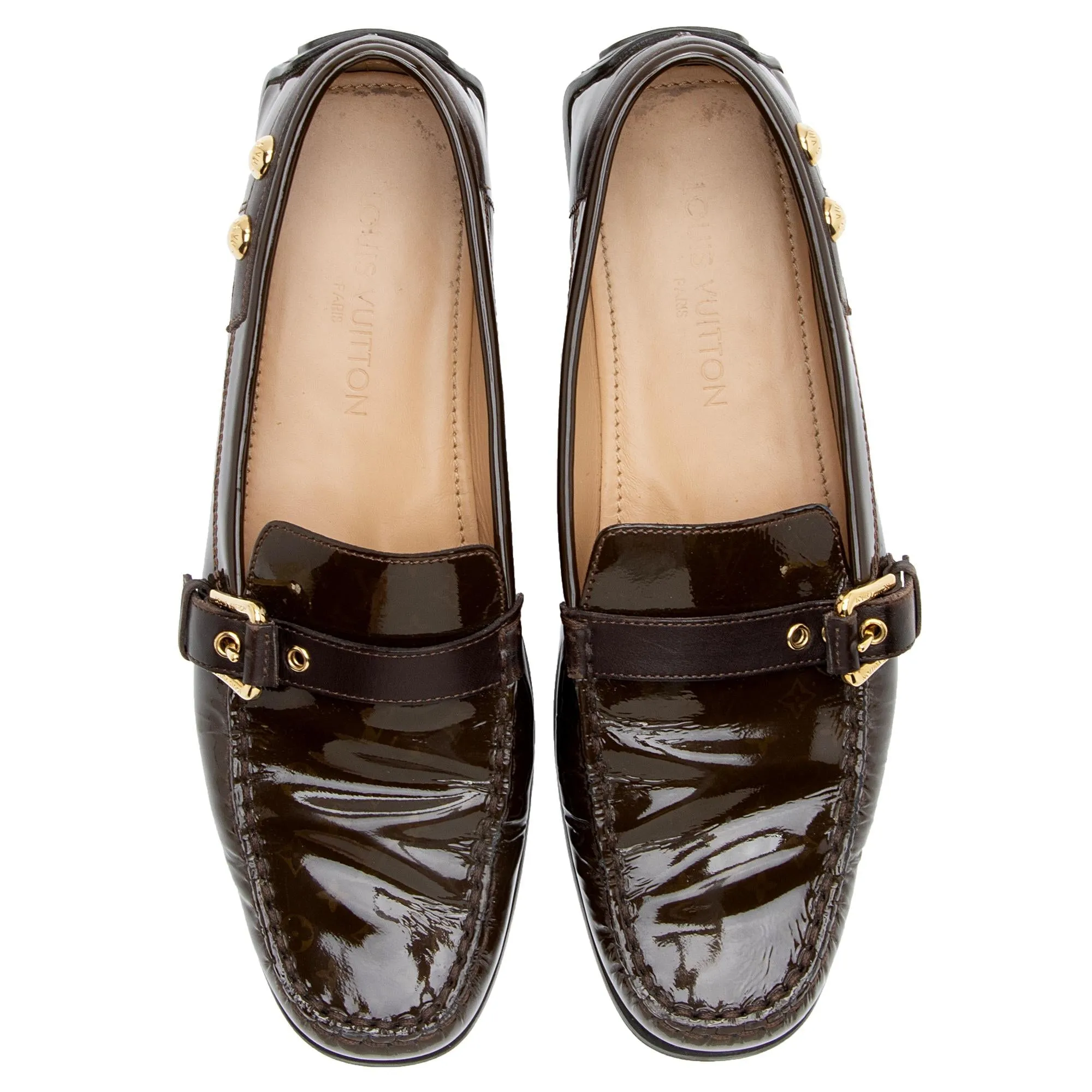 Louis Vuitton Monogram Patent Leather Loafers - Size 10 / 40 (SHF-22977)