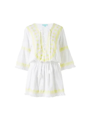 Martina White/Yellow Dress