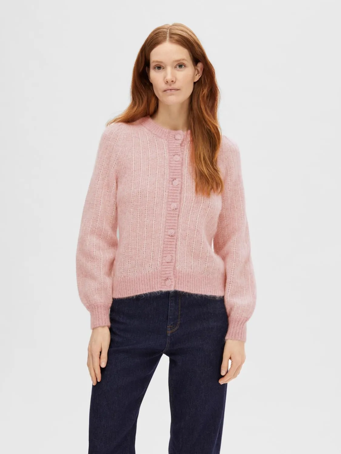 Mejse Ls Knit Cardigan - Pink Nectar Birch