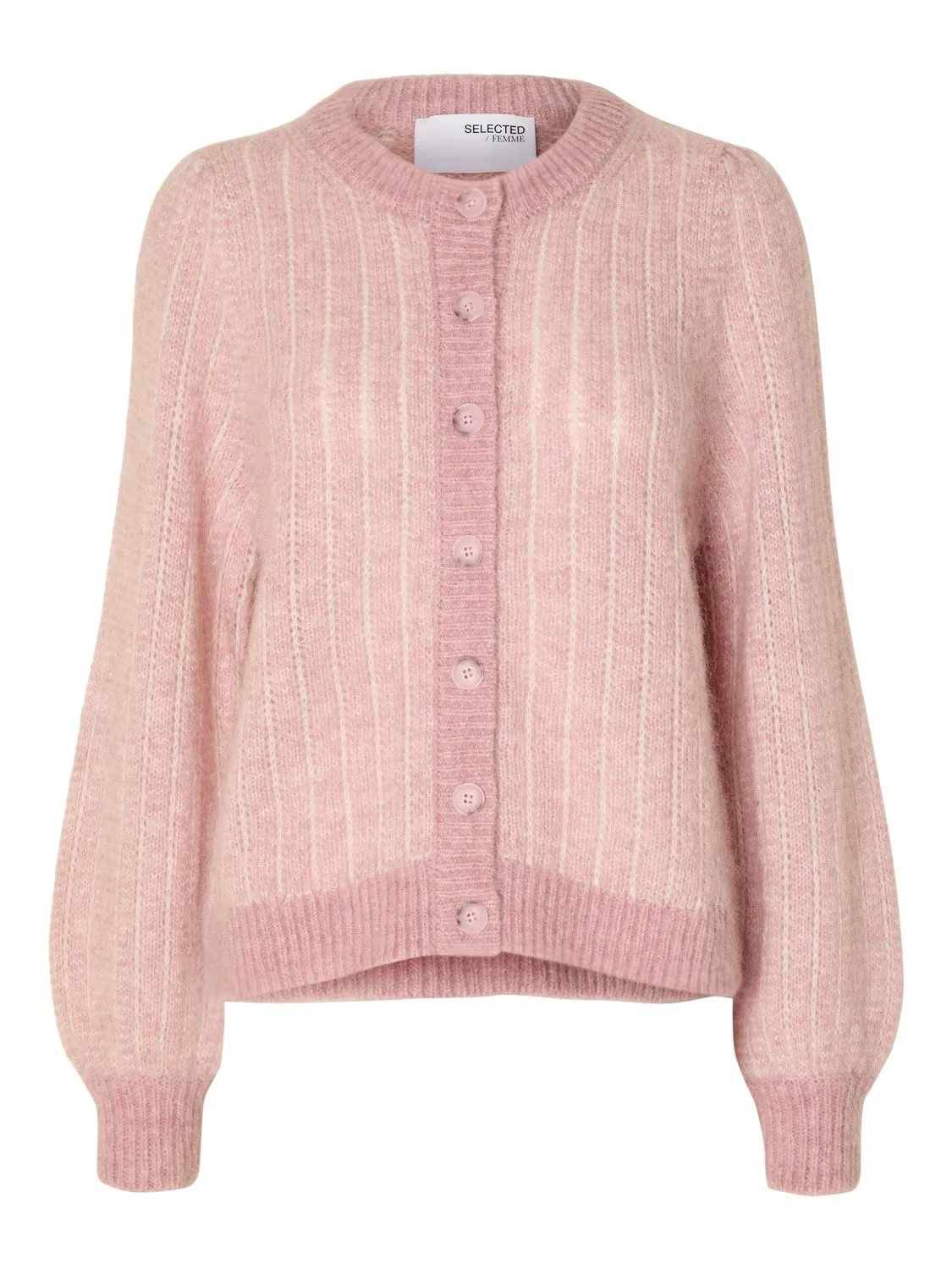 Mejse Ls Knit Cardigan - Pink Nectar Birch