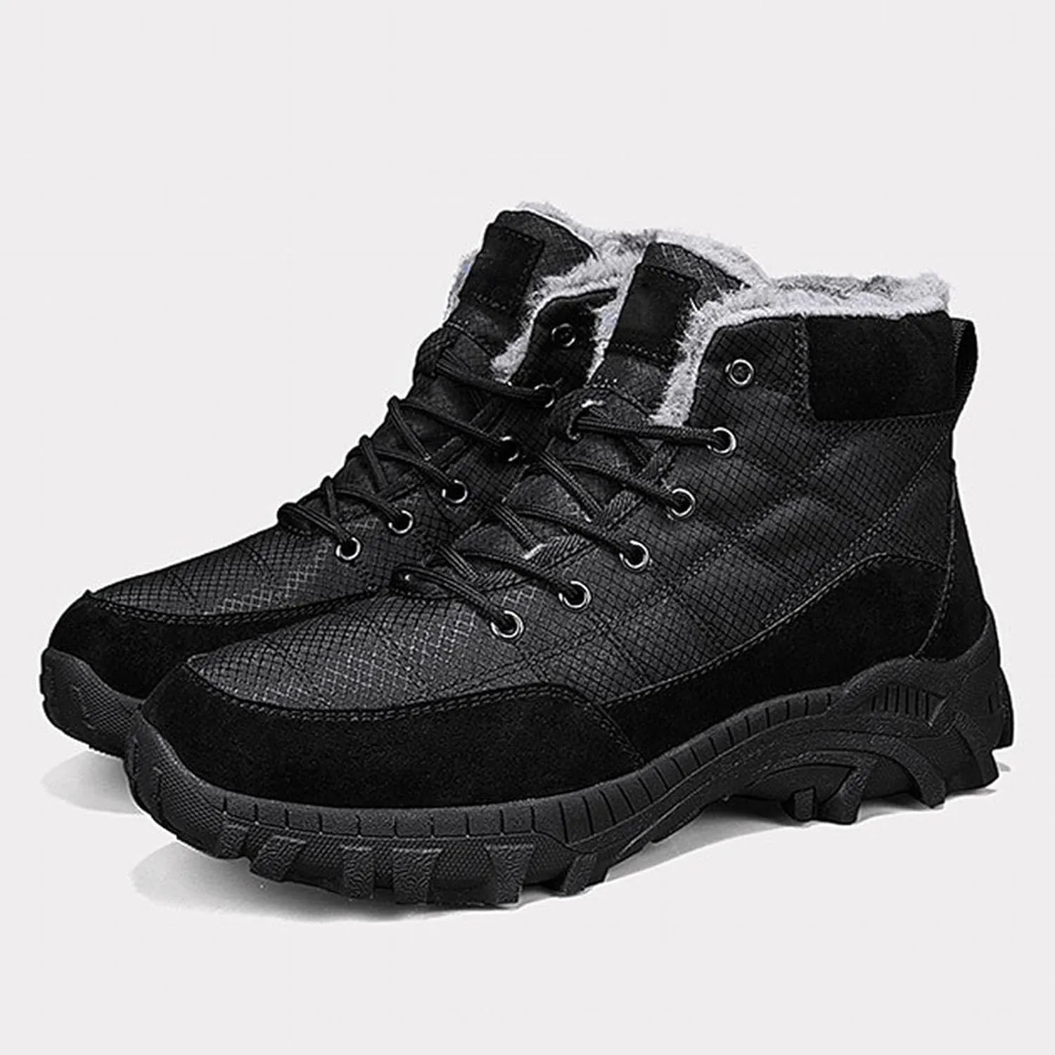 Mens Work Boots Slip On Hiking Sneakers Women's Slip On Warm Womens Working Shoes Steel Toe Slip On Platform Shoes Lightweight Comfortable Hike Grounded Footwear