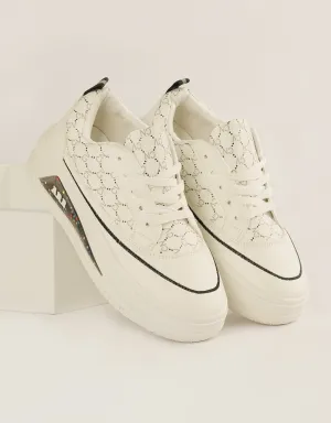 Monochrome Elegance Platform Sneakers