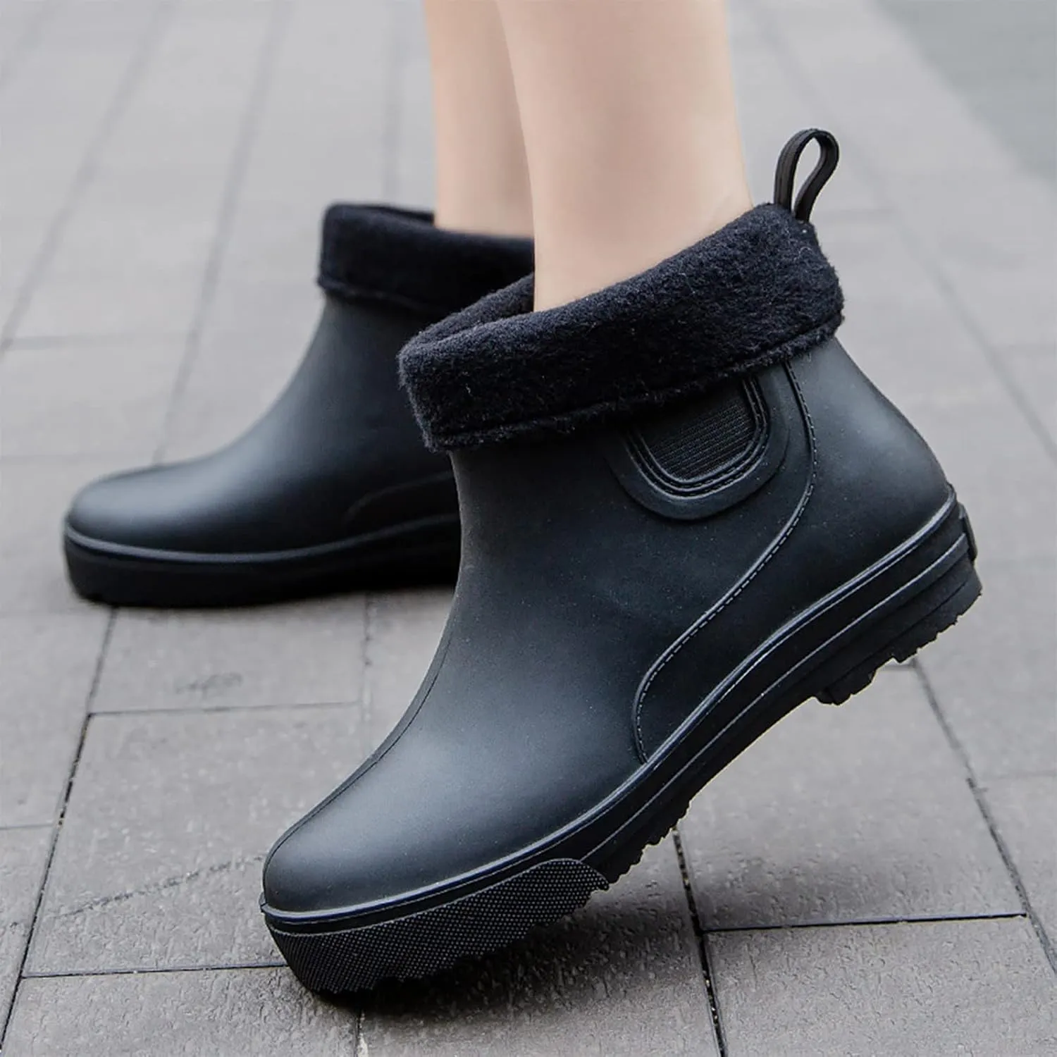 NLOMOCT Rain Boots for Women Wide Comfort Lightweight Waterproof Garden Boots Cute Soft Insole Short Rain Boots for Outdoor