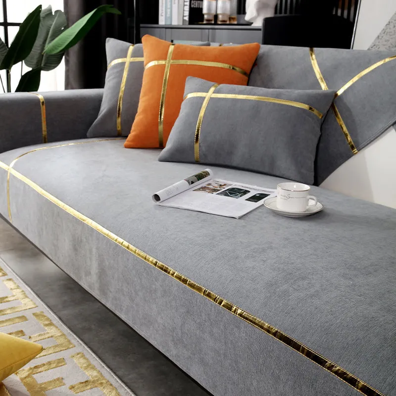 Nordic chenille sofa cushion light luxury wind four seasons universal non-slip modern minimalist leather cover