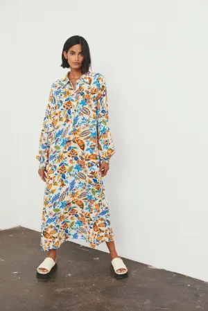 Part Two Shira relaxed shirt dress Blue Craft Flower