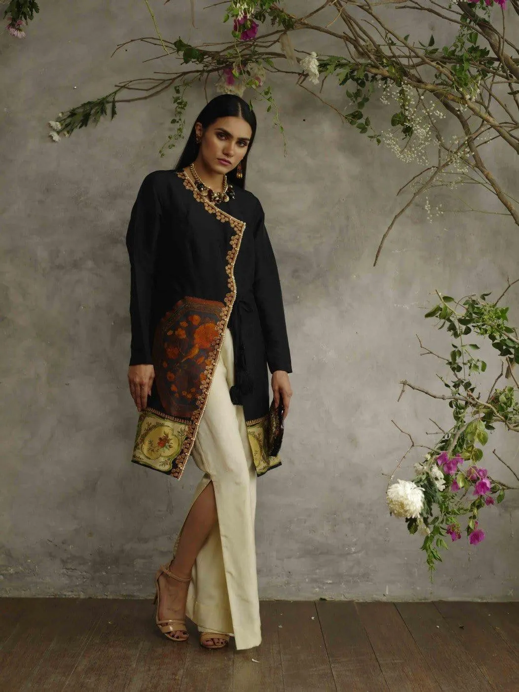 Shamaeel - Black Modern Angharkha - AG-28