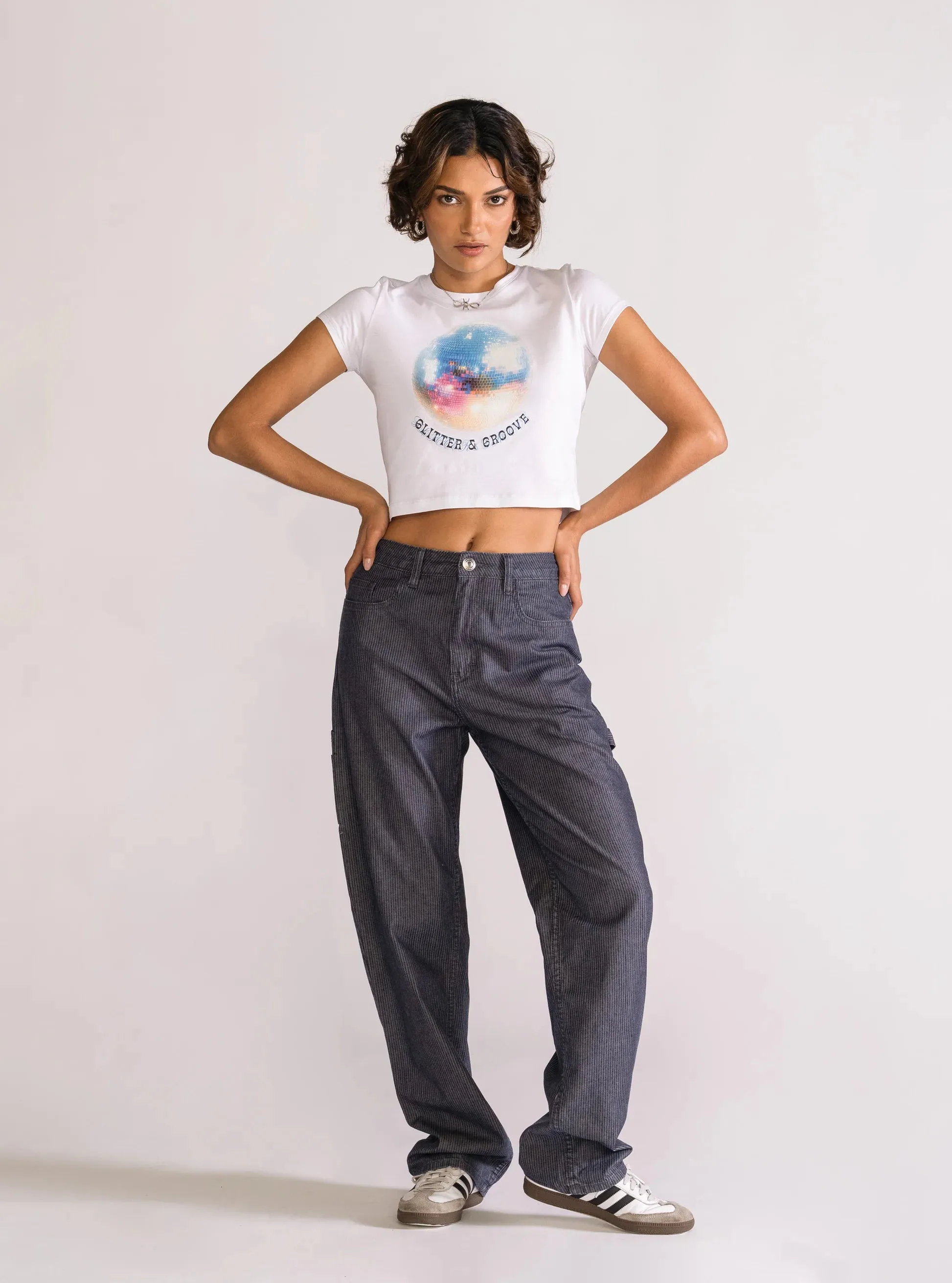Shiny Shiny Baby Playera, Blanco