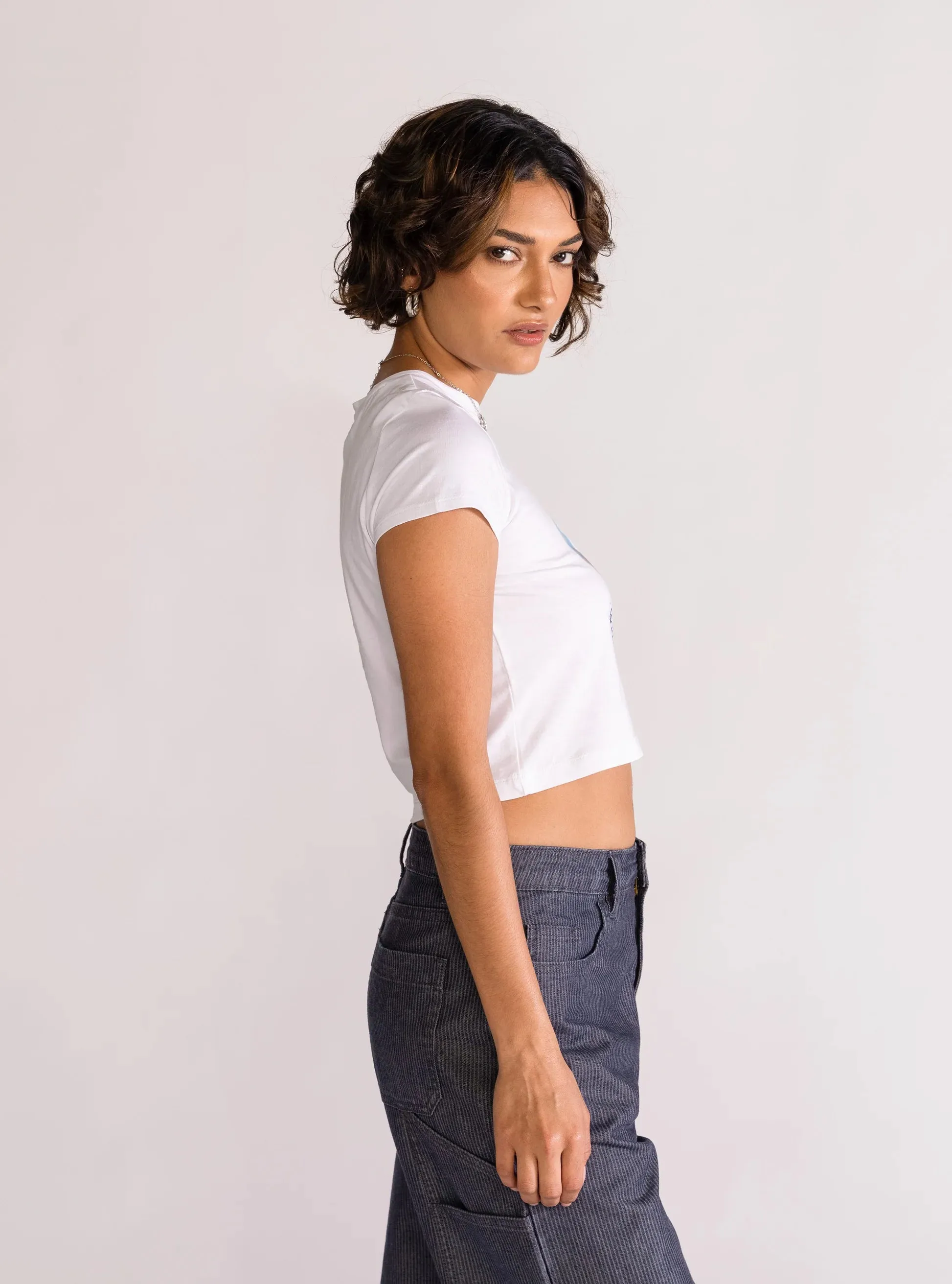 Shiny Shiny Baby Playera, Blanco